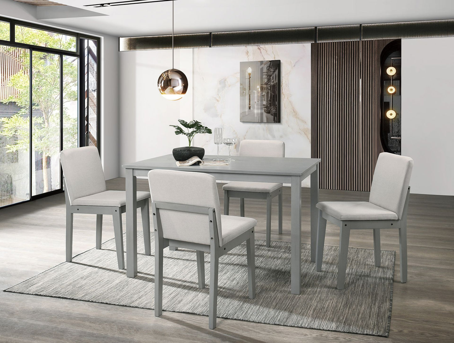 Gray 5 Piece Dining Set