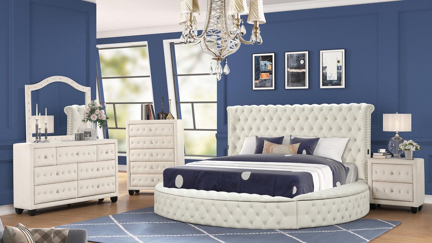 Cream Hazel - King 4 Piece Bedroom Set