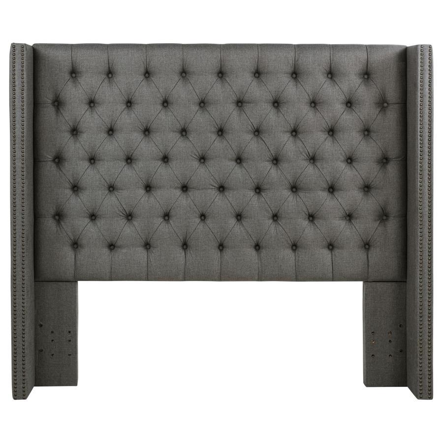 Bancroft - Upholstered Queen Wingback Headboard - Gray