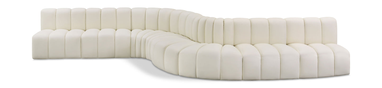 Arc - Faux Leather 8 Piece Curved Modular Sofa