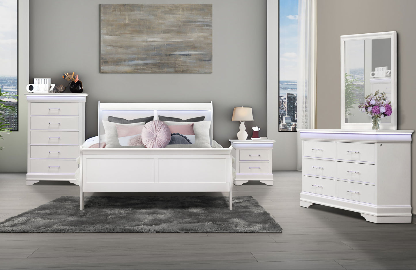 Charlie - Queen Bed - White