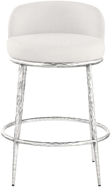 Ferro - Upholstered Counter Stool With Brushed Silver Base