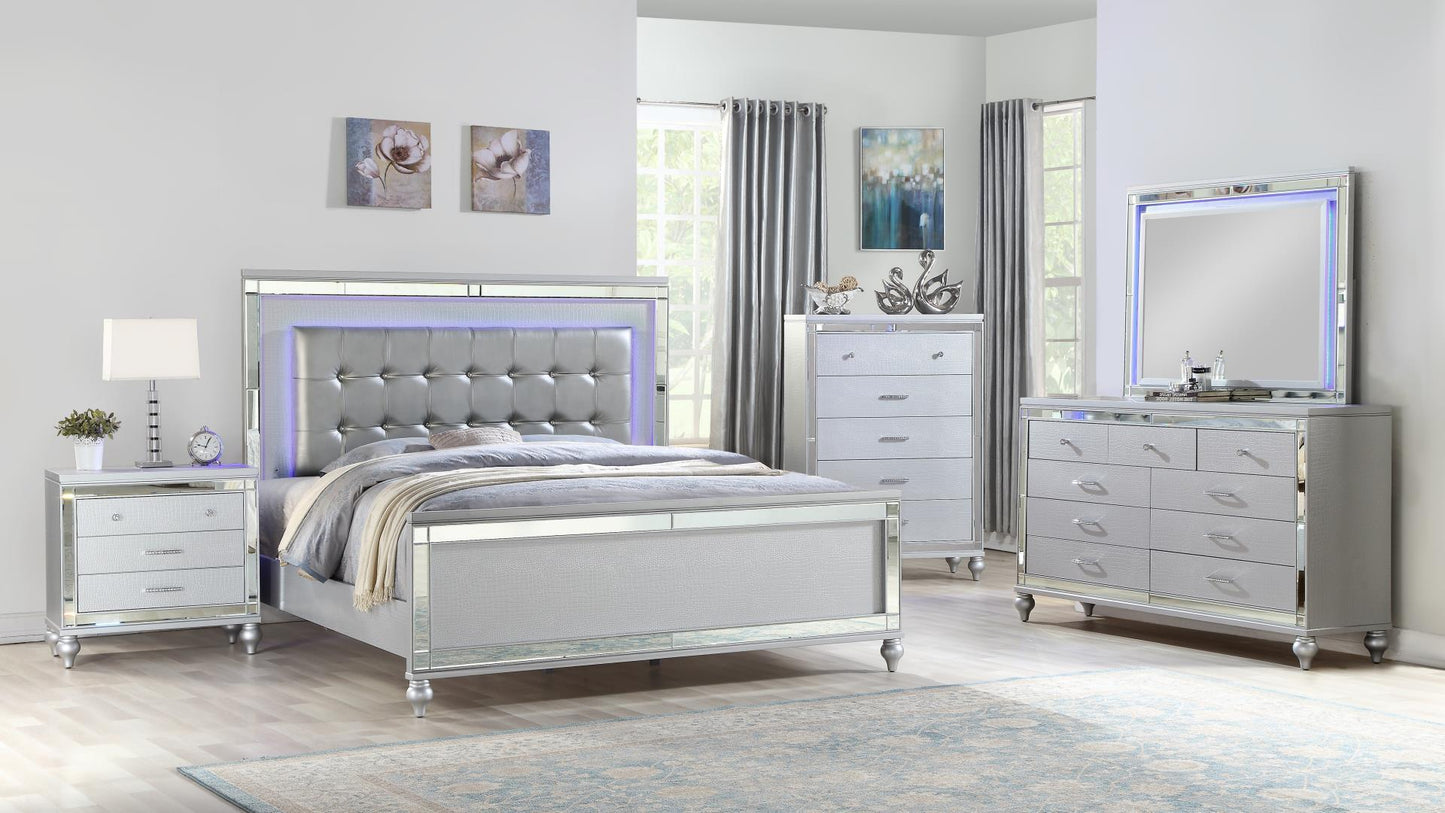 Sterling Silver - King 5 Piece Bedroom Set
