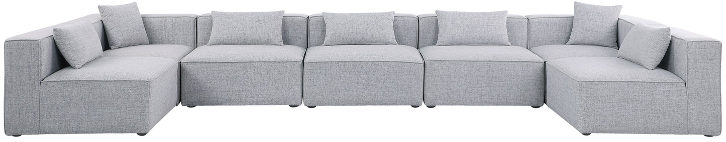 Cube - Linen 7 Piece Modular U-Shaped Sectional
