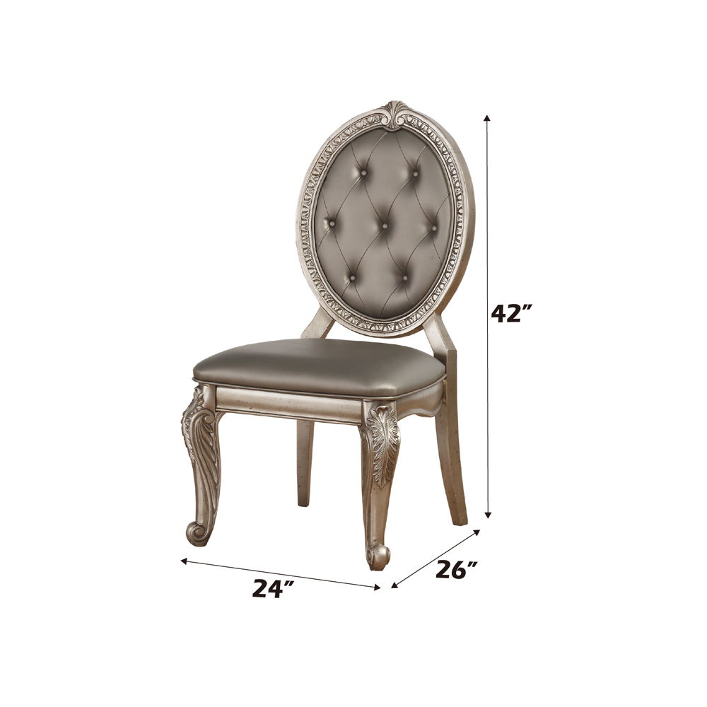Northville - Side Chair (Set of 2) - Synthetic Leather & Antique Silver