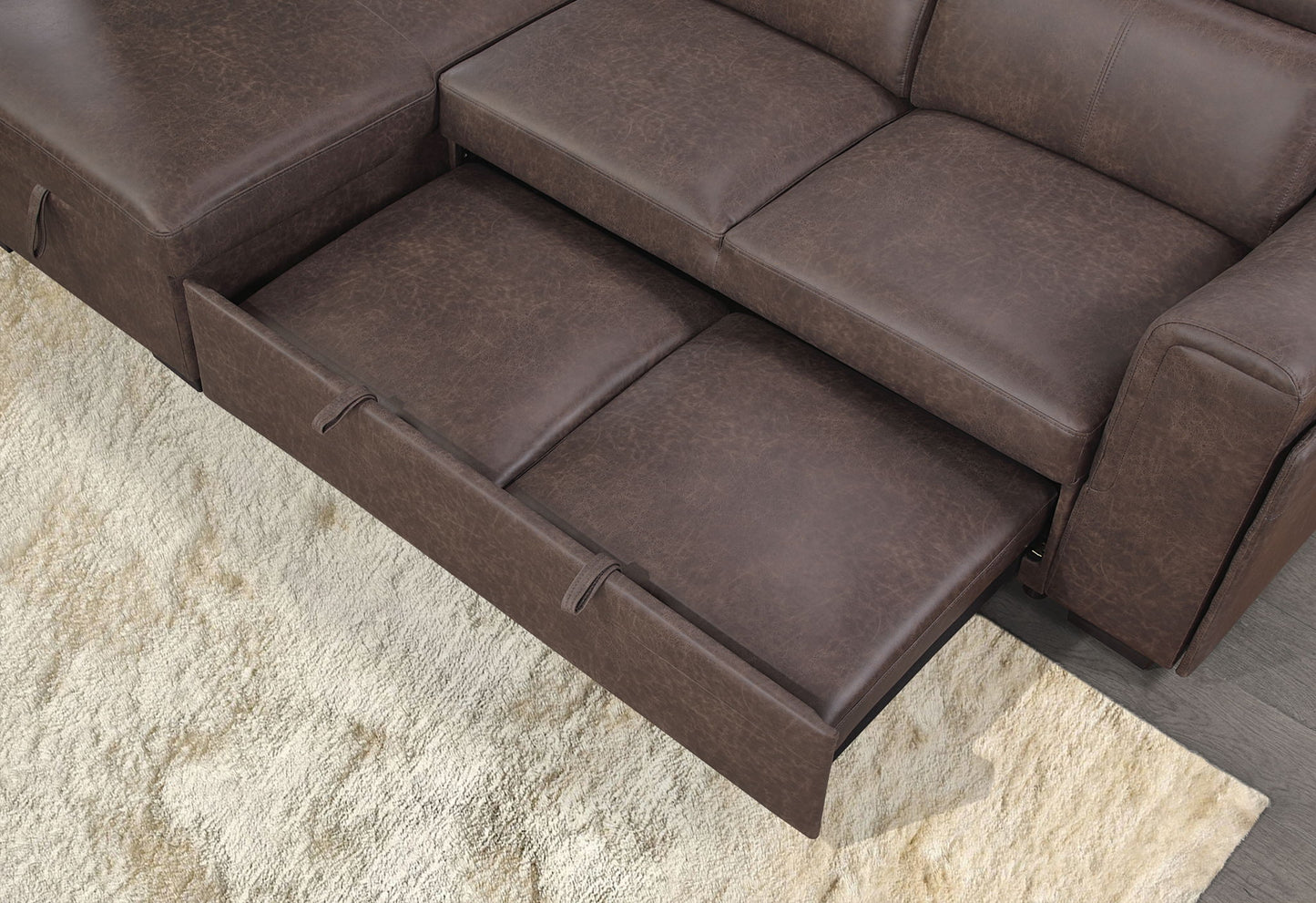 U6638 - Pull Out Sofa Bed - Dark Brown