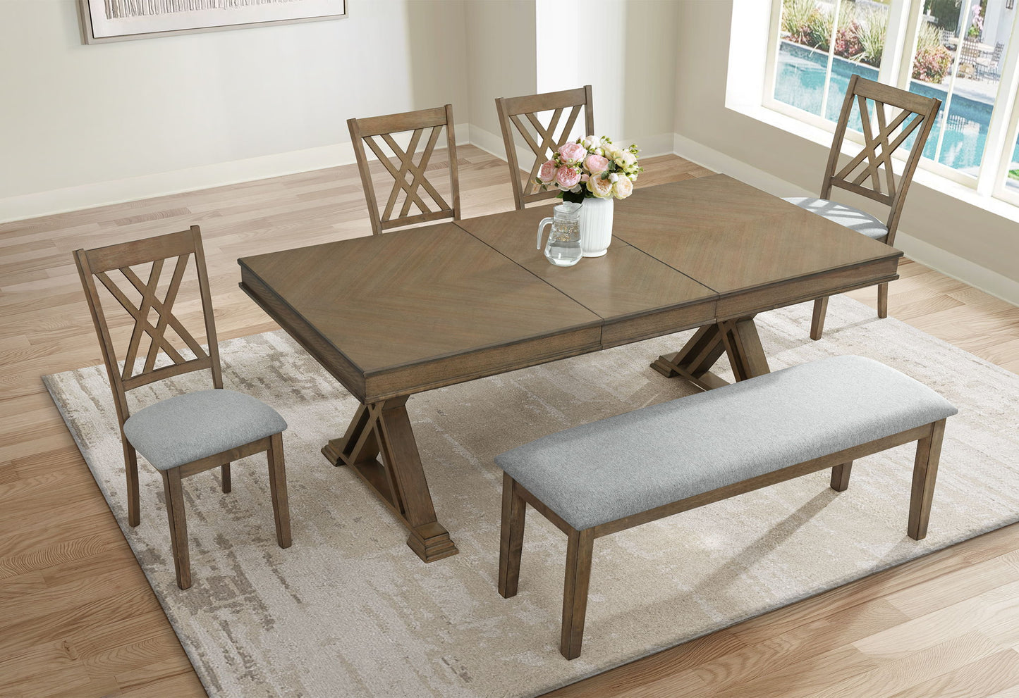 D2974 - Dining Table With Extensions - Dark Brown