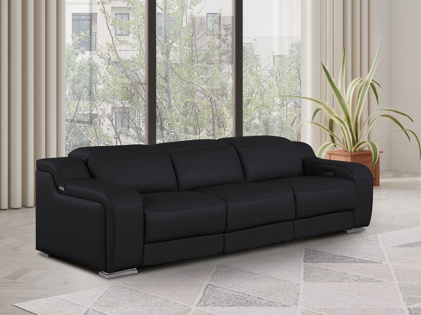 1116 - 3-Piece Modular Power Reclining Sofa In With 3 Power Recliners & Power Headrests
