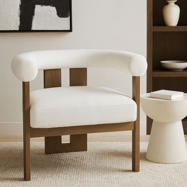 Arienzo - Performance Fabric Upholstered Accent Chair - Walnut Base