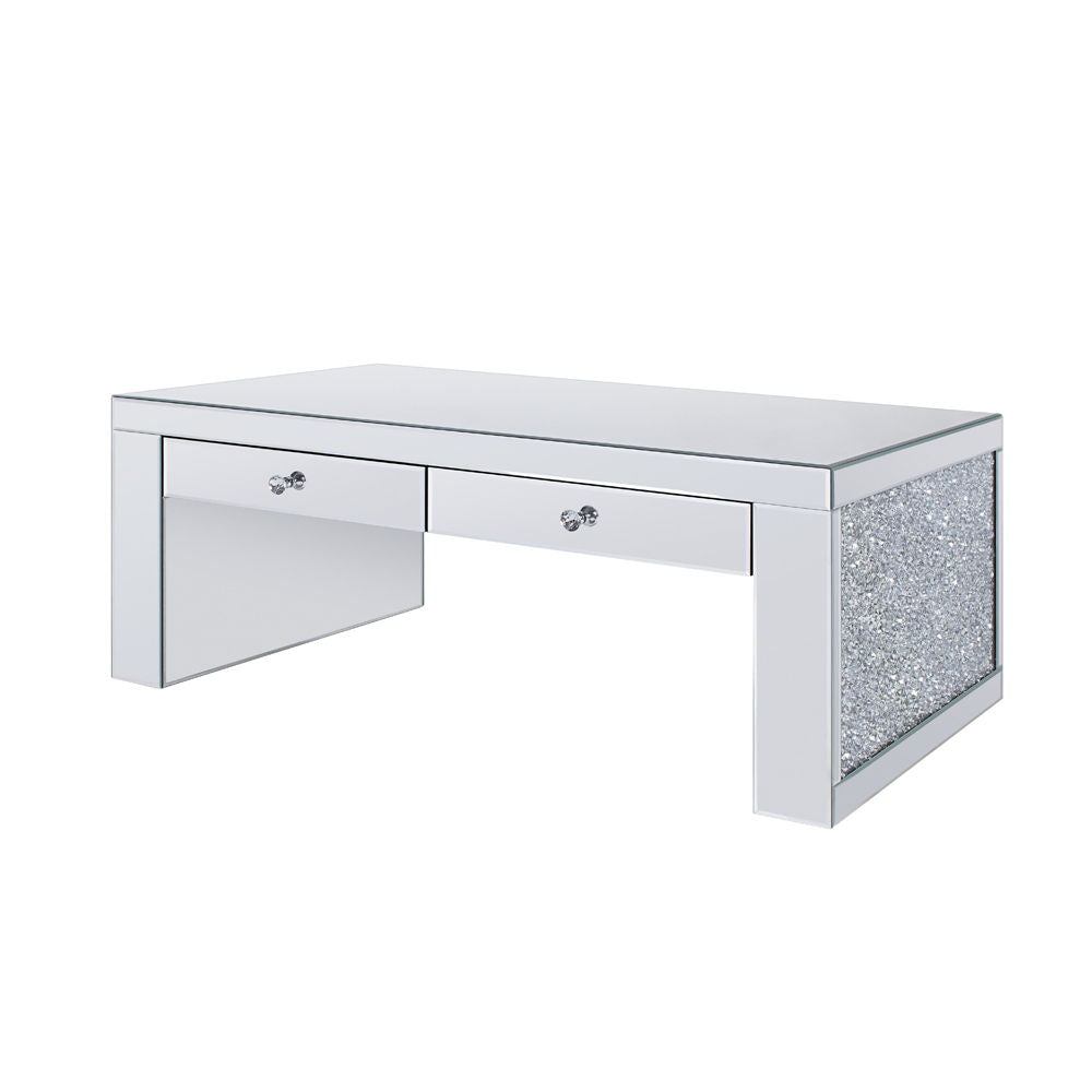 Noralie - 19"H Coffee Table - Mirrored & Faux Diamonds