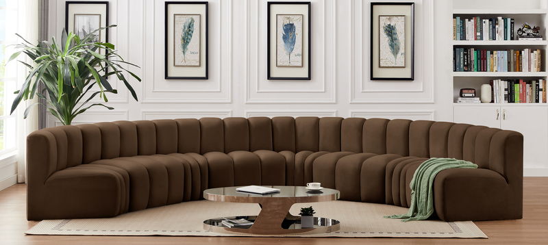 Arc - Velvet 8 Piece U-Shaped Modular Sofa