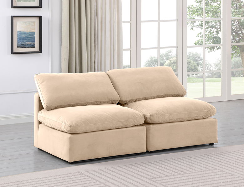 Indulge - Velvet 2 Seat Modular Armless Sofa