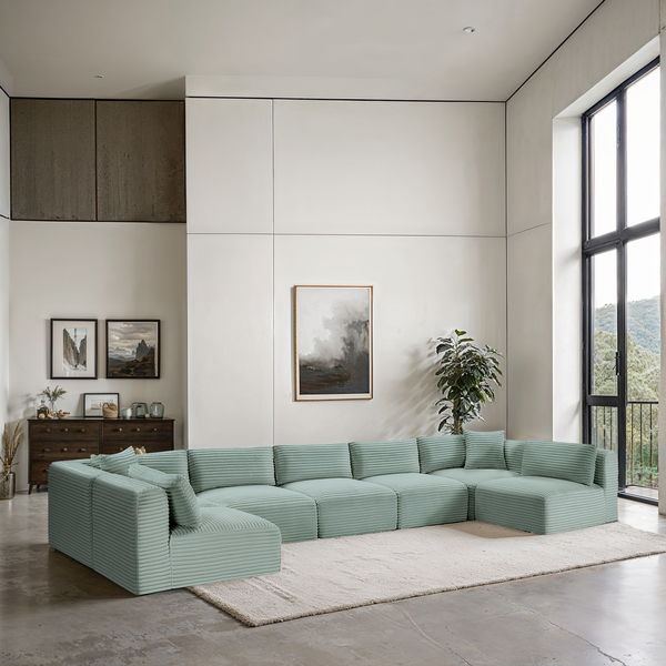 Shaggy - 7 Piece Modular U-Shaped Armless Sectional