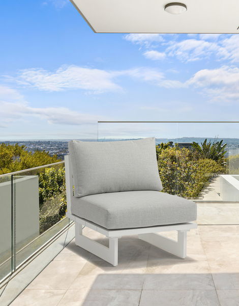 Maldives - Water Resistant Outdoor Patio Armless Chair With White Frame