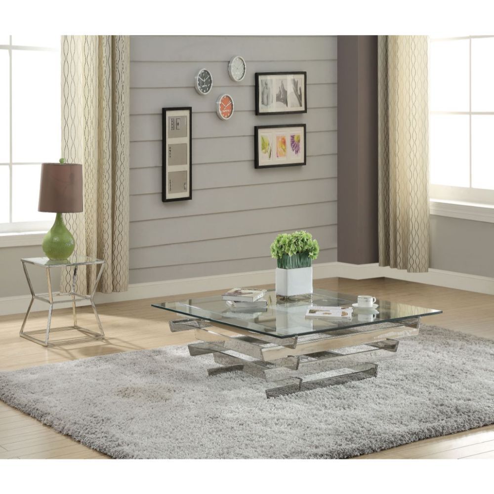 Salonius - Coffee Table - Clear Glass & Stainless Steel