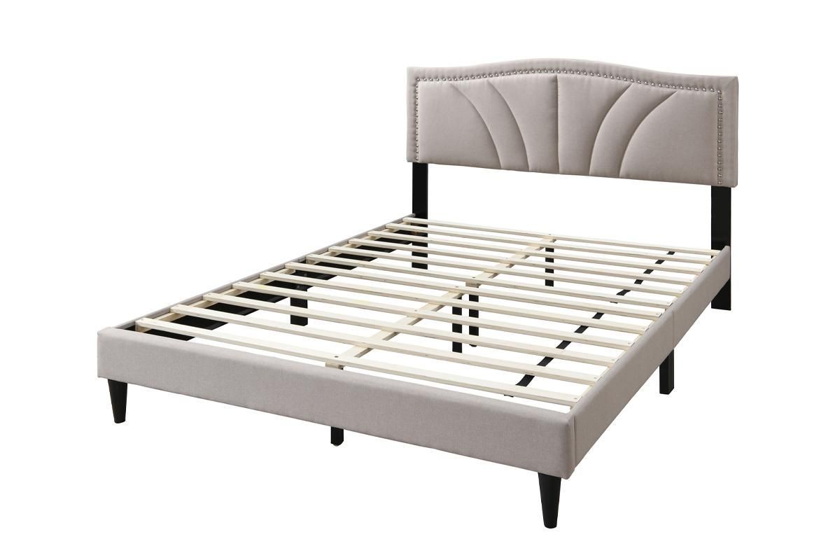 Light Brown Burlap 2 Queen Bed