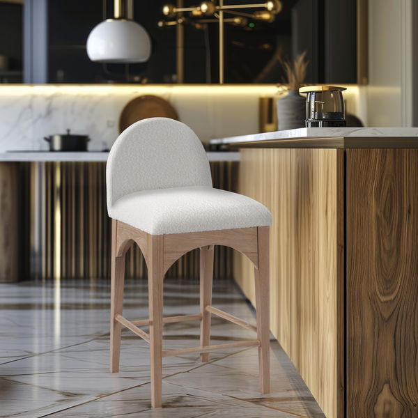 Waldorf - Boucle Stool With Natural Legs