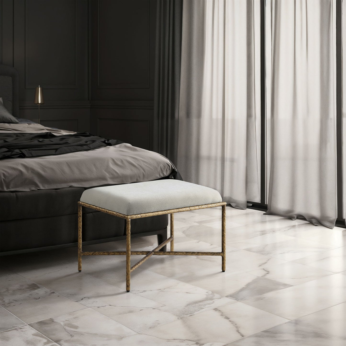 Valley - Bench With Gold Frame
