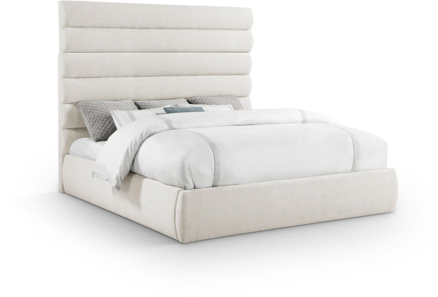 Adam - Linen Fabric Bed With 70.5" Headboard