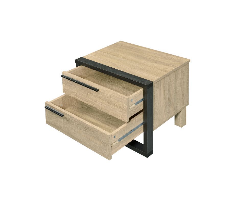 Erasto - Accent Table - Oak & Black