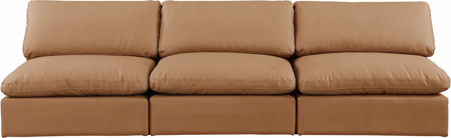 Comfy - Faux Leather Modular Armless Sofa 3 Seats