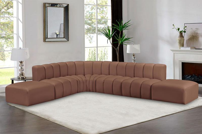 Arc - Faux Leather 7 Piece Corner Modular Sofa