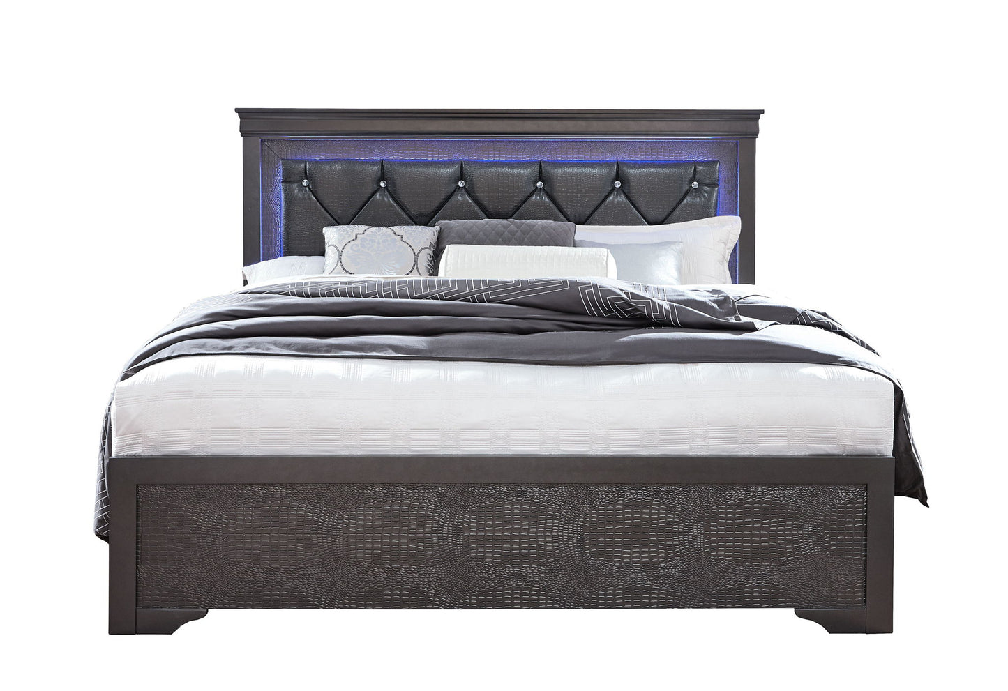 Pompei - Full Bed - Metallic Gray