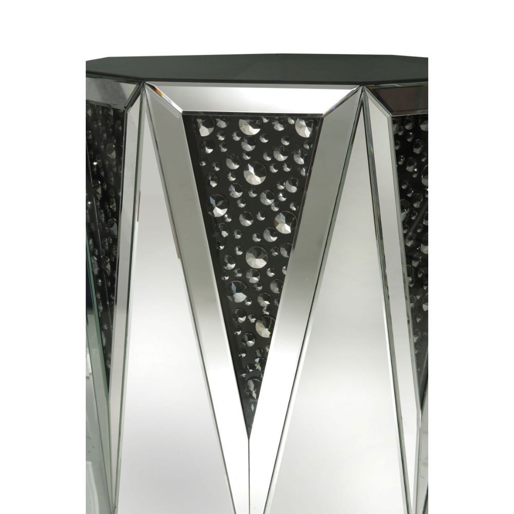 Nysa - 41" Coffee Table - Mirrored & Faux Crystals