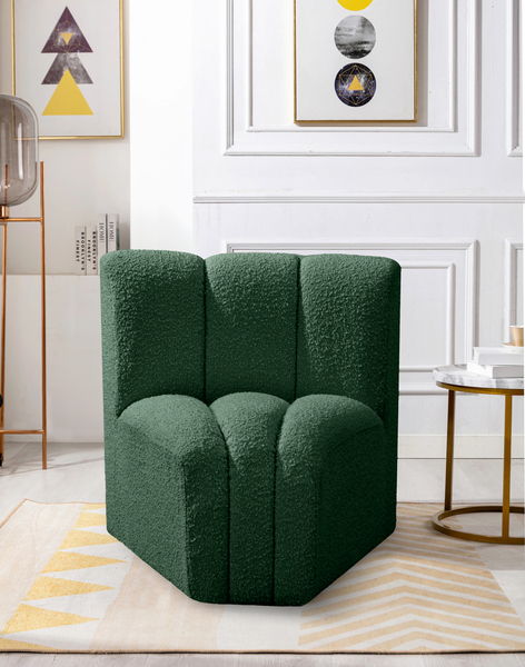 Arc - Boucle Fabric Curved Corner Chair
