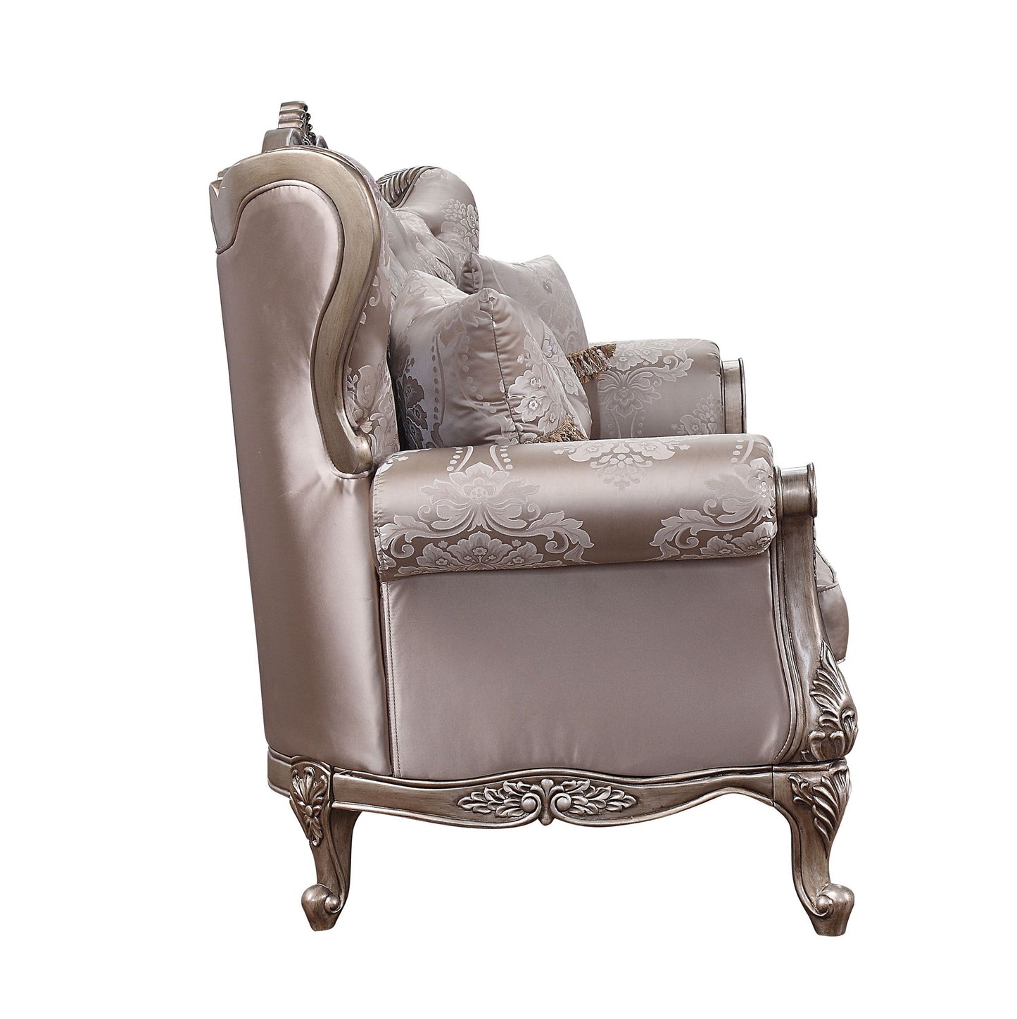 Jayceon - Sofa With 5 Pillows - Fabric & Champagne