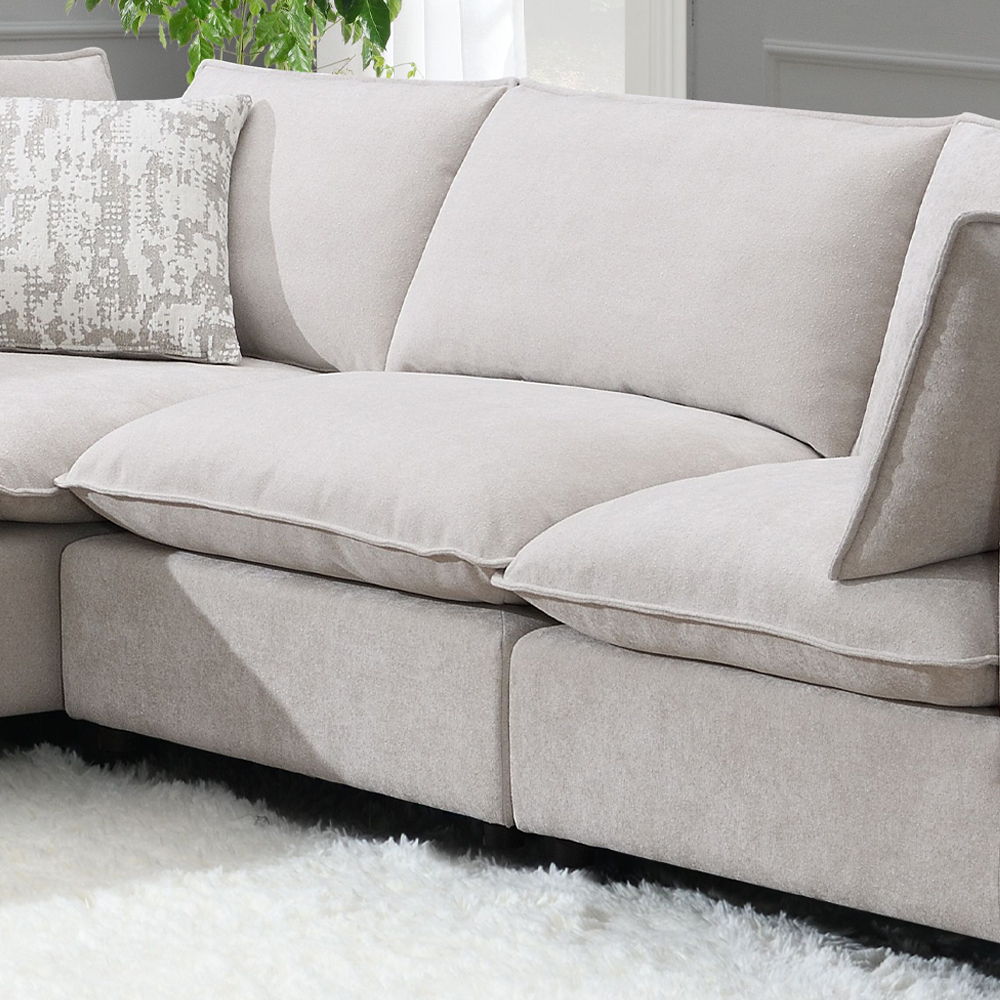Marisa - Modular Armless Chair - Beige Boucle