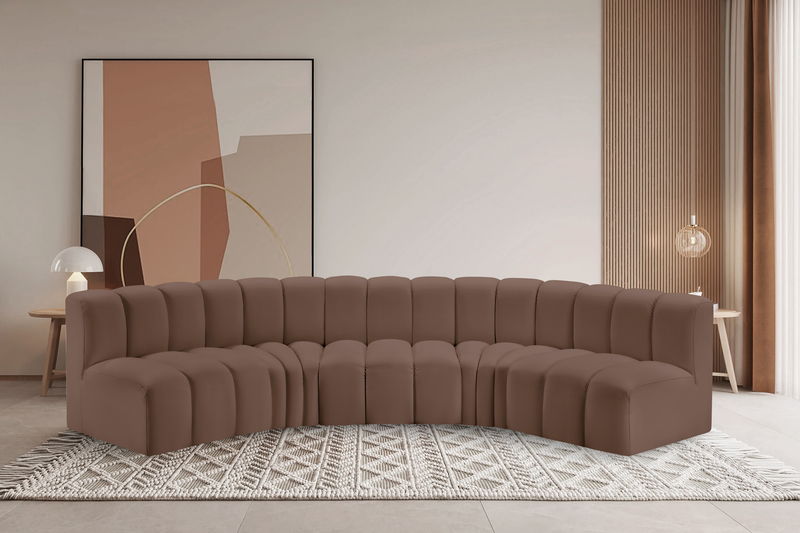 Arc - Faux Leather 5 Piece U-Shaped Modular Sofa