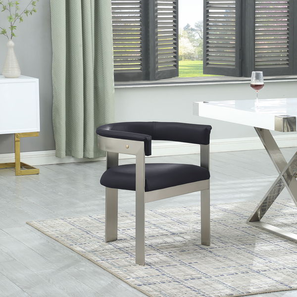 Romeo - Faux Leather Dining Chair With Silver Base (Set of 2)