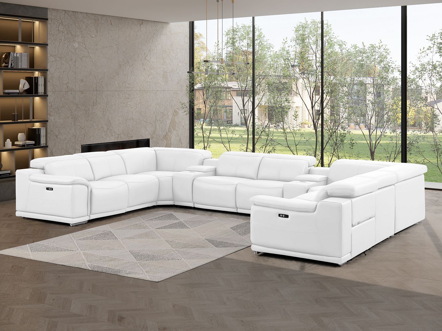 2679 - 10-Piece U-Shaped Power Reclining Sectional In Genuine Leather (4 Recliners)