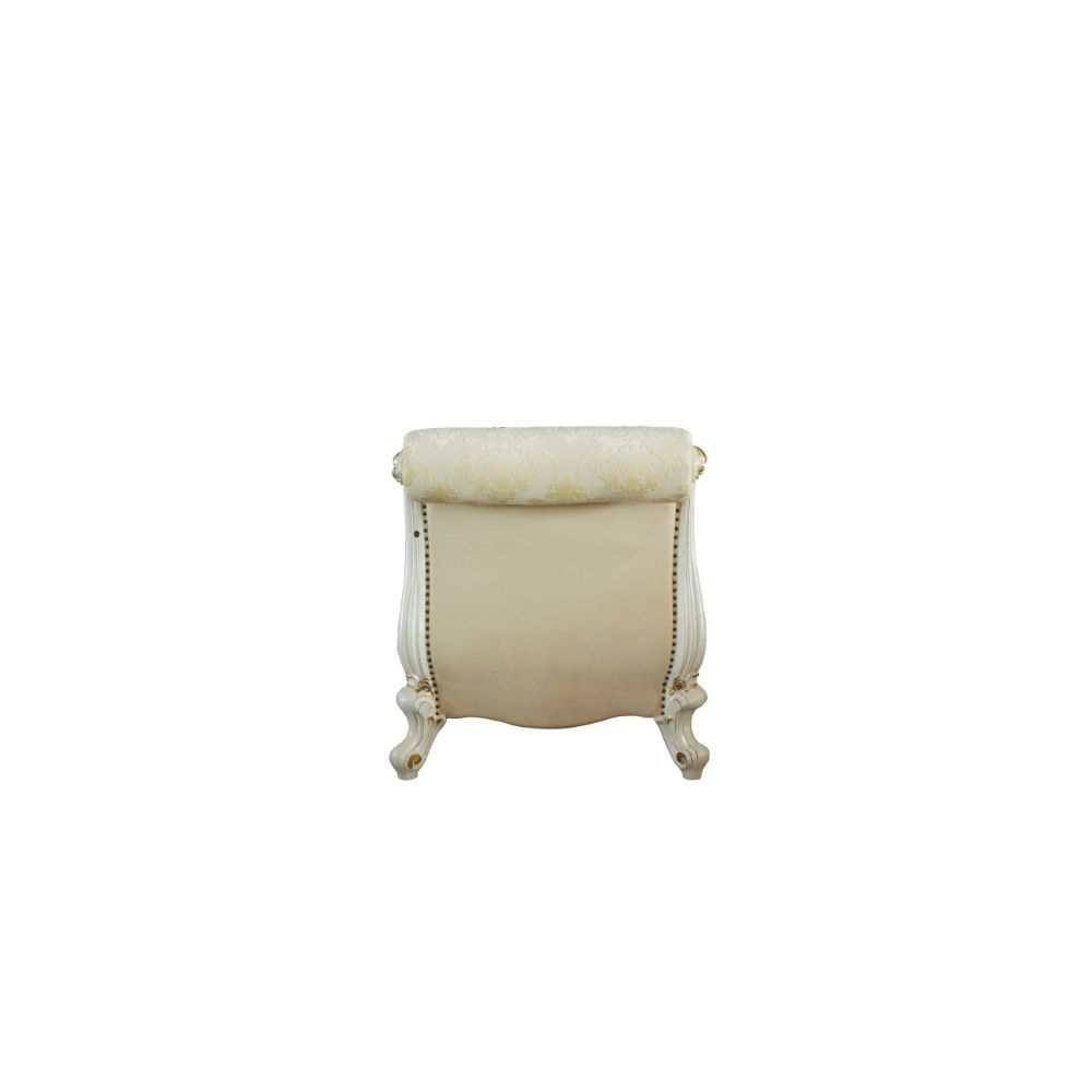 Picardy - Chaise Lounge With 2 Pillows - Pattern Fabric & Antique Pearl