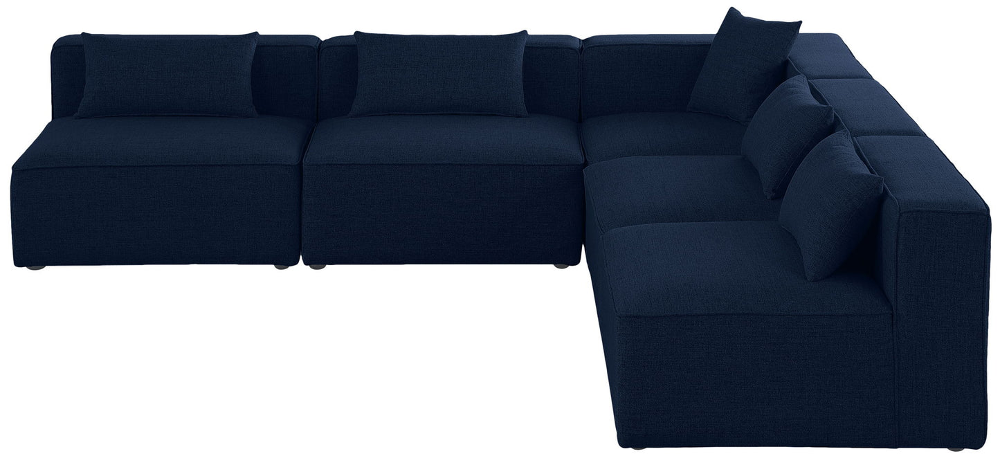 Cube - Linen 5 Piece Modular Corner Armless Sectional