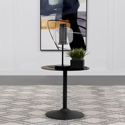 Ganso - Round Metal Coffee Table With Tempered Glass Top