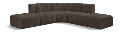 Arc - Boucle Fabric 6 Piece Corner Modular Sofa