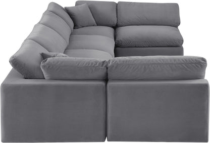 Comfy - 6 Piece Velvet Modular Armless Sectional