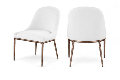 Ferro - Upholstered Dining Side Chair With Brushed Bronze Legs
