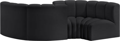 Arc - Faux Leather 4 Piece Curved Modular Sofa