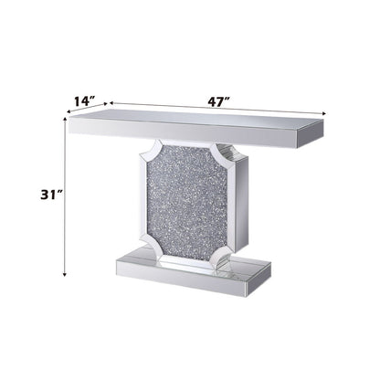 Noralie - Console Table - Mirrored & Faux Diamonds