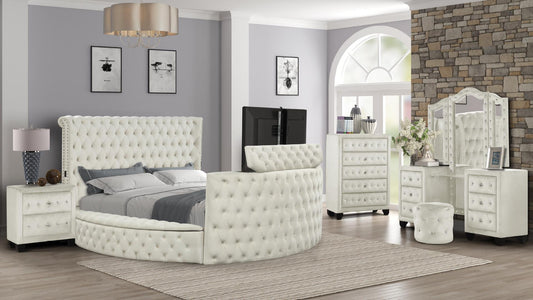 Cream Vanity Maya - Queen 4 Piece Bedroom Set