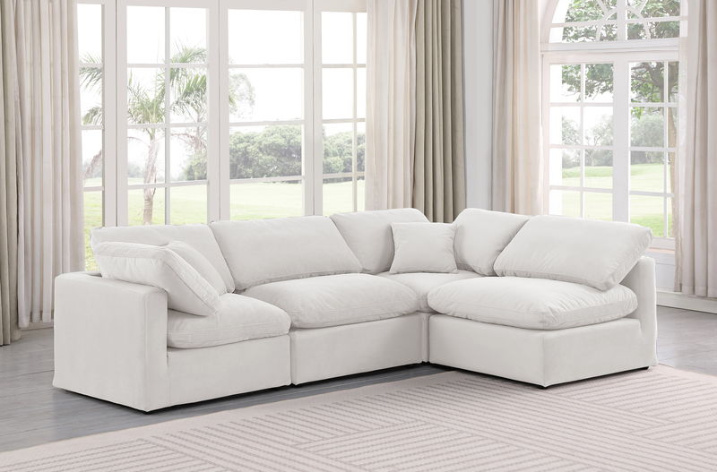 Indulge - Velvet 4 Piece Modular Sectional