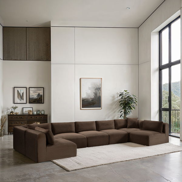 Shaggy - 7 Piece Modular U-Shaped Armless Sectional