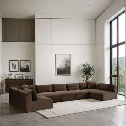 Shaggy - 7 Piece Modular U-Shaped Armless Sectional