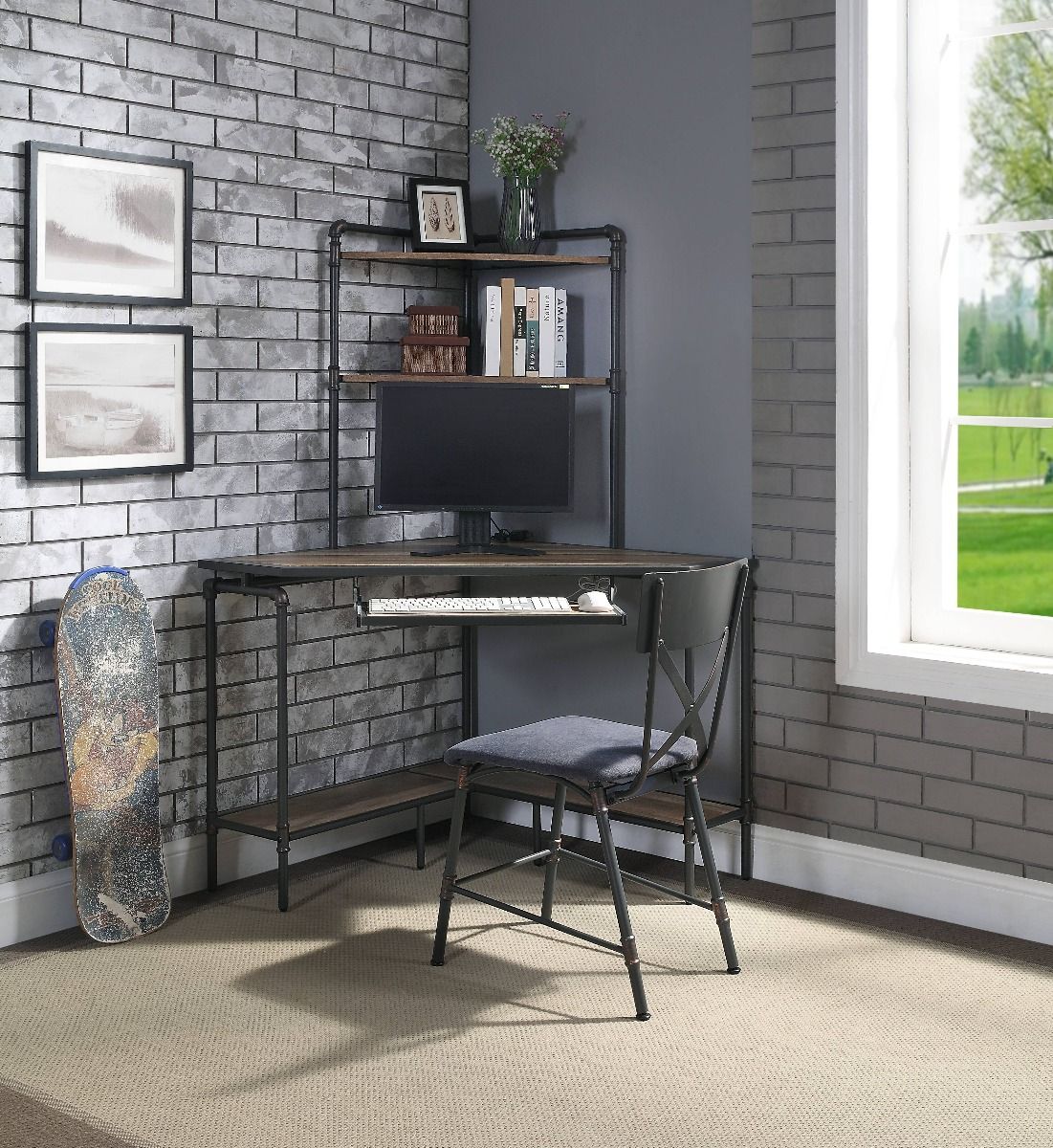 Brantley - Office Chair - Antique Oak & Sandy Gray