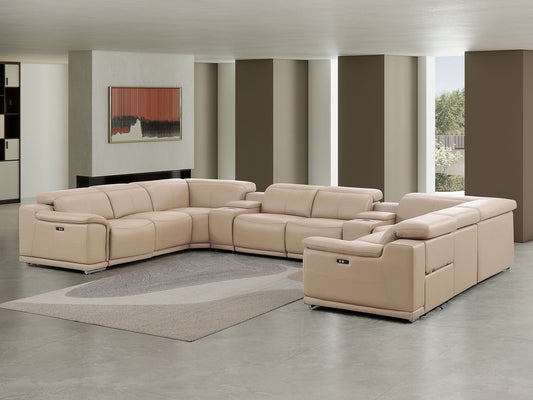 2679 - 10-Piece U-Shaped Power Reclining Sectional In Genuine Leather (4 Recliners)