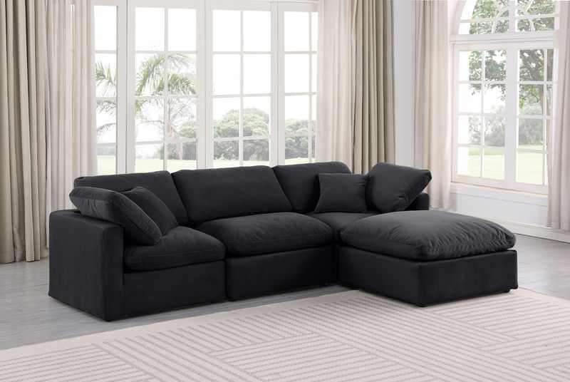 Indulge - Velvet 4 Piece Modular Sectional With Chaise