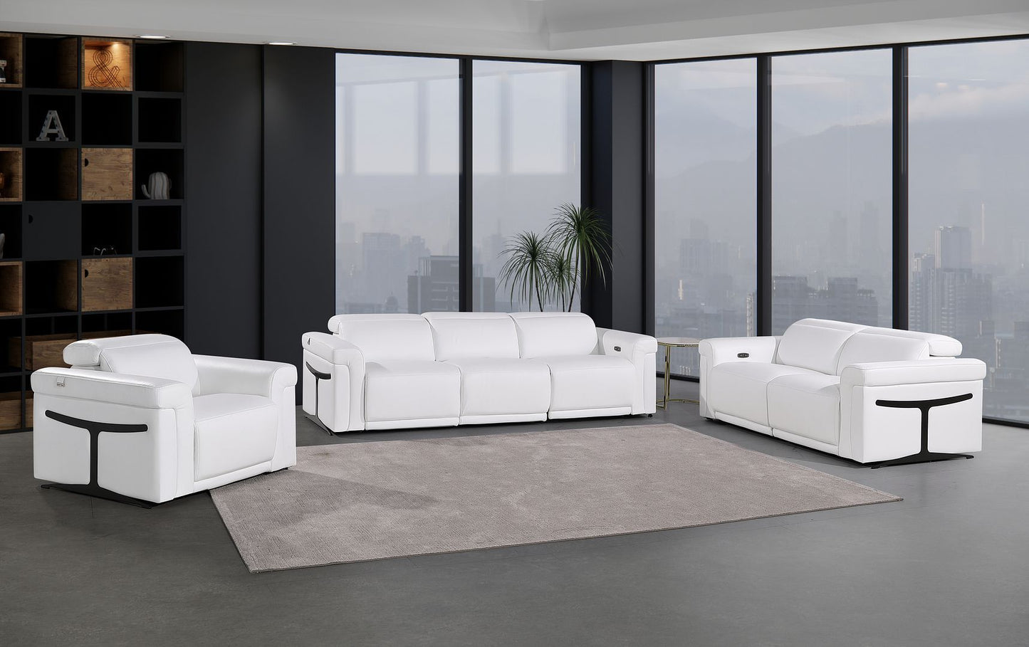 1126 - 6-Piece Modular Power Reclining Sofa, Loveseat & Chair Set In With 5 Power Recliners & Power Headrests